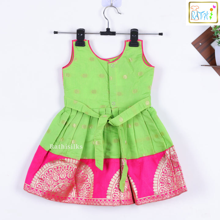 Vibrant Green and Pink Frock