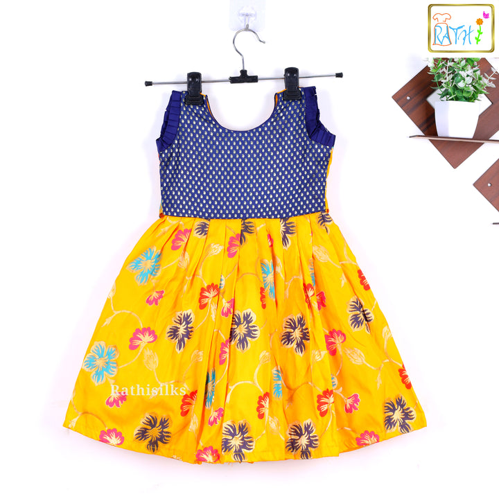 Vibrant Blue and Yellow Frock
