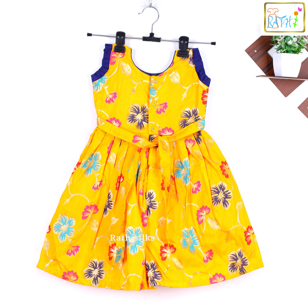 Vibrant Blue and Yellow Frock