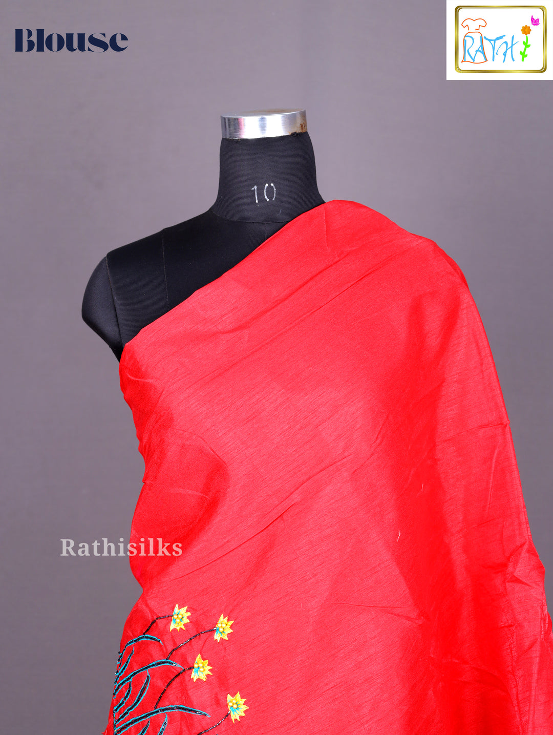 Grey Printed Synthetic Saree