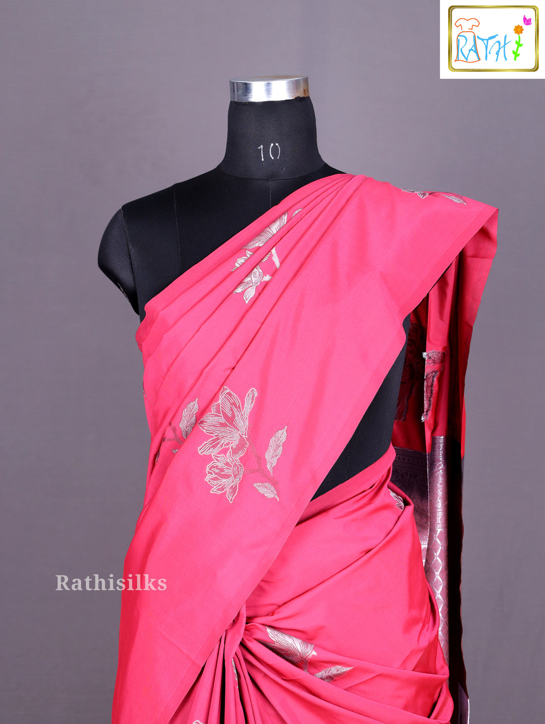 Vibrant Hot Pink Art Silk Saree