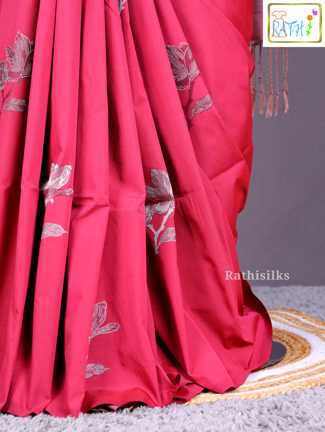Vibrant Hot Pink Art Silk Saree