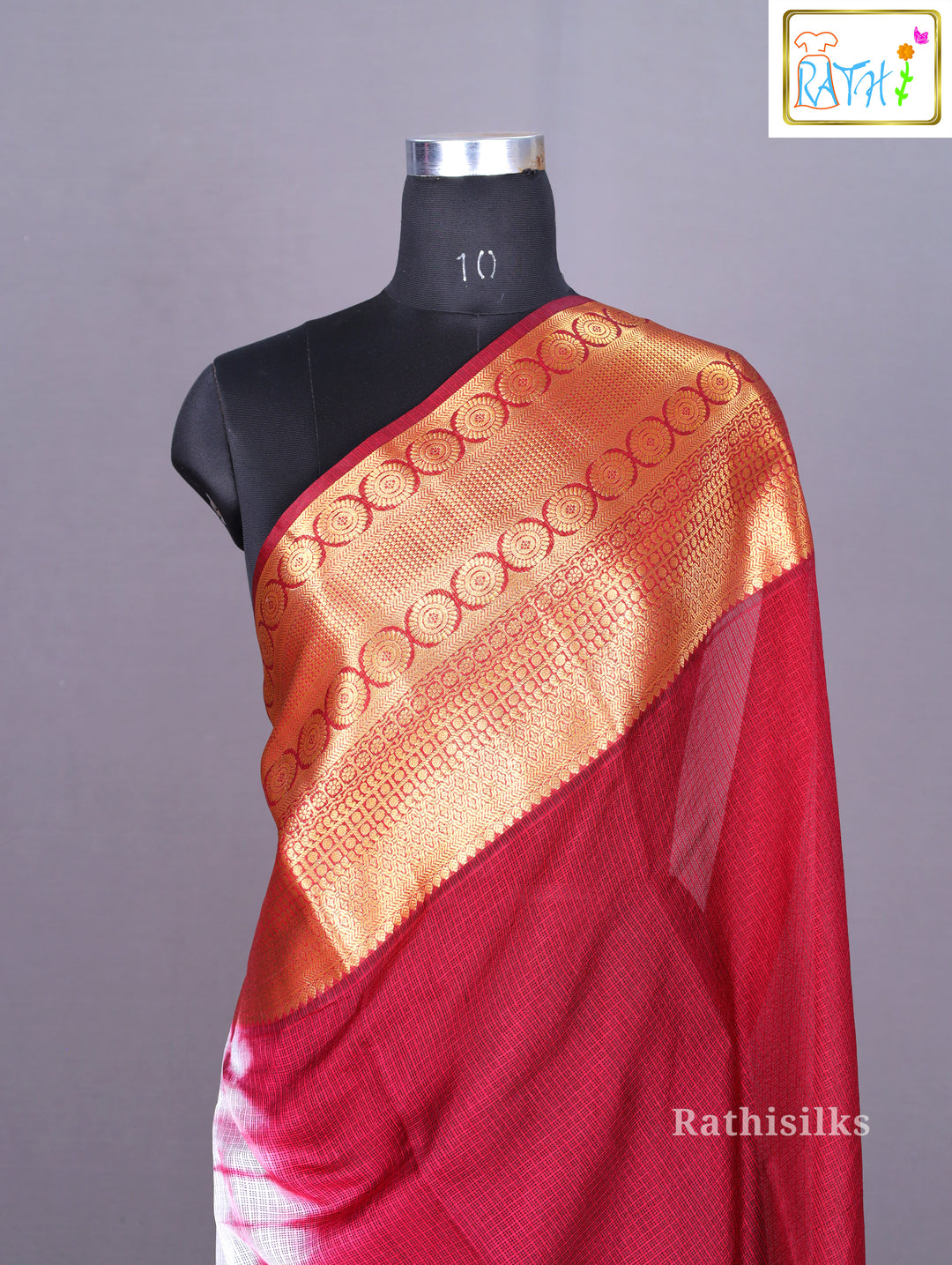 Elegant White and Orange Tie-Dye Synthetic Saree