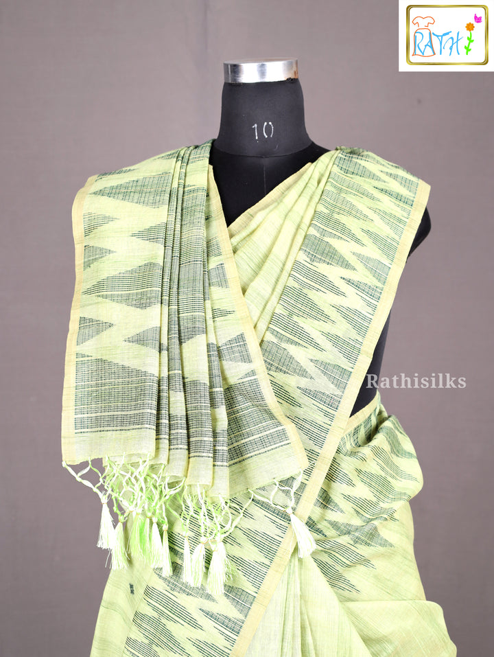 Elegant Green Synthetic Saree
