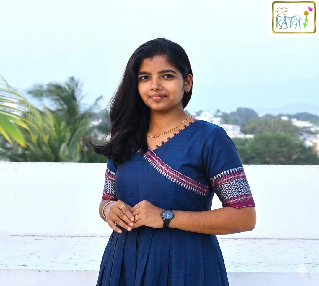 Elegant Teal Cotton Long Gown