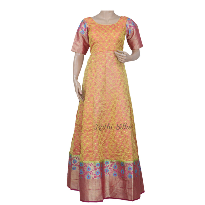 Banarasi  Semi Silk Women's Long Gown