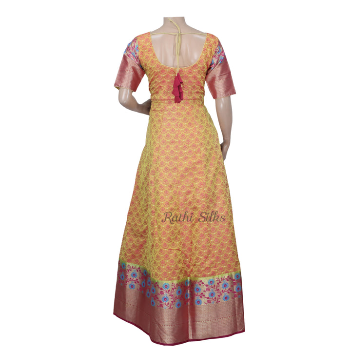 Banarasi  Semi Silk Women's Long Gown