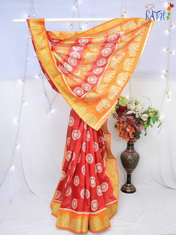 Semi Chanderi Cotton Saree