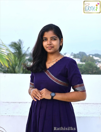 Elegant Teal Cotton Long Gown