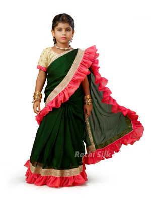 Solid 5 Color Baby Girl South Indian Half Saree at Rs 400/piece in Surat |  ID: 2852399253673